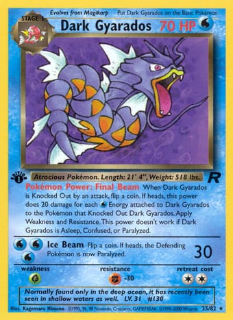 Dark Gyarados Team Rocket Pokemon Card