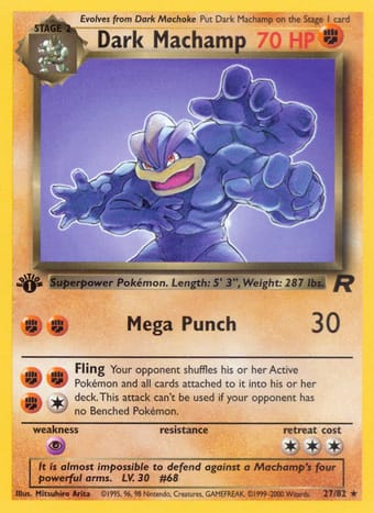 Dark Machamp Team Rocket Pokemon Card