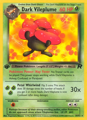 Dark Vileplume Team Rocket Pokemon Card