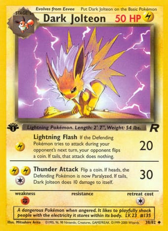 Dark Jolteon Team Rocket Pokemon Card