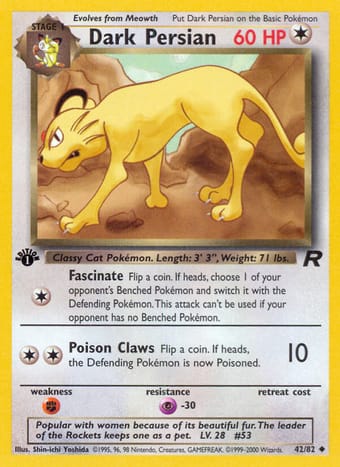 Dark Persian Team Rocket Pokemon Card