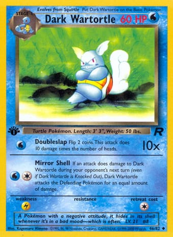 Dark Wartortle Team Rocket Pokemon Card