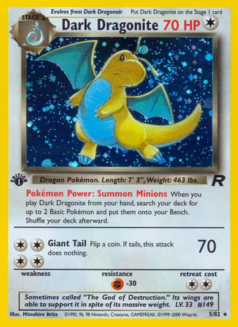 Dark Dragonite Team Rocket Pokemon Card