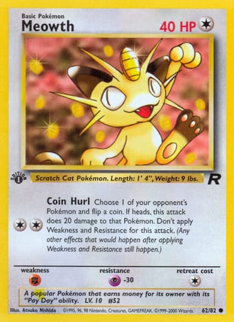 Meowth Team Rocket Pokemon Card
