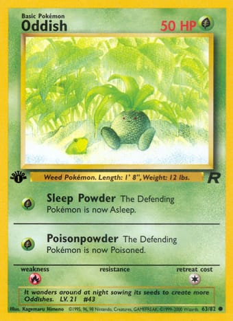Oddish Team Rocket Pokemon Card
