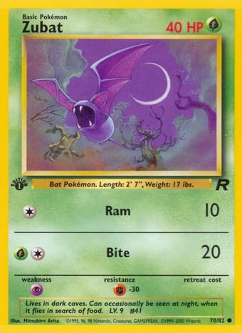 Zubat Team Rocket Pokemon Card