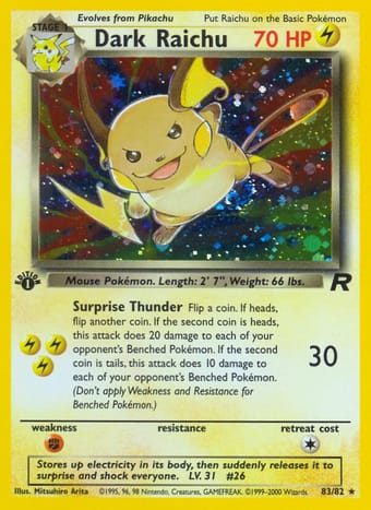 Dark Raichu Team Rocket Pokemon Card