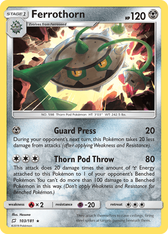Ferrothorn Team Up Pokemon Card