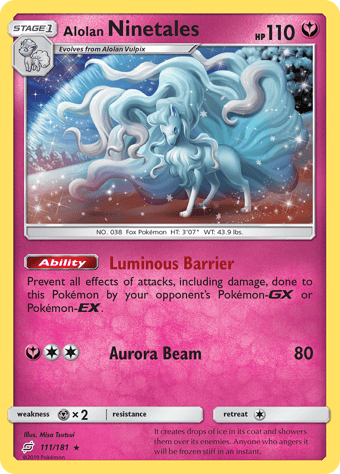 Alolan Ninetales Team Up Pokemon Card