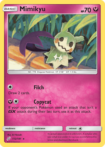Mimikyu Team Up Pokemon Card