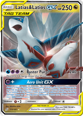 Latias & Latios-GX Team Up Pokemon Card