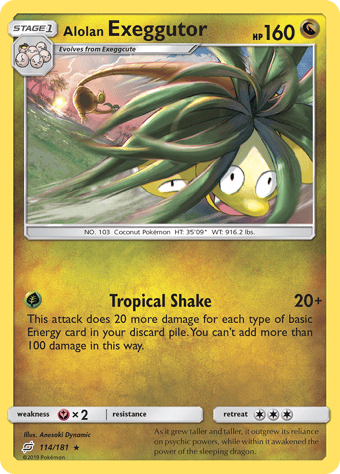 Alolan Exeggutor Team Up Pokemon Card