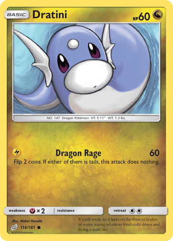 Dratini Team Up Pokemon Card