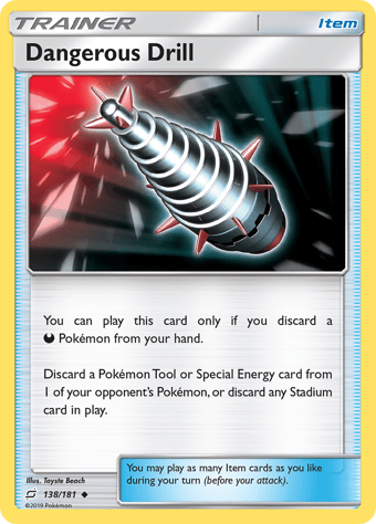 Dangerous Drill Team Up Pokemon Card