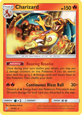 Charizard Team Up Pokemon Card
