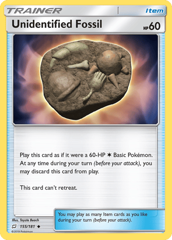 Unidentified Fossil Team Up Pokemon Card