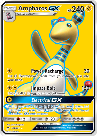 Ampharos-GX Team Up Pokemon Card