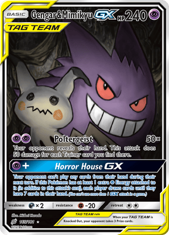 Gengar & Mimikyu-GX Team Up Pokemon Card