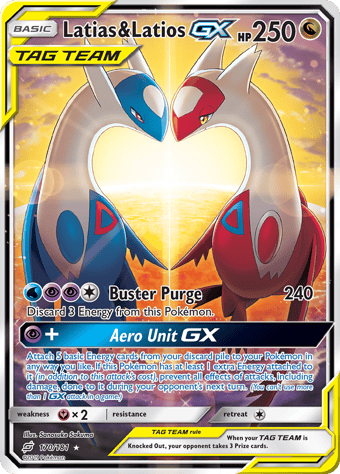Latias & Latios-GX Team Up Pokemon Card