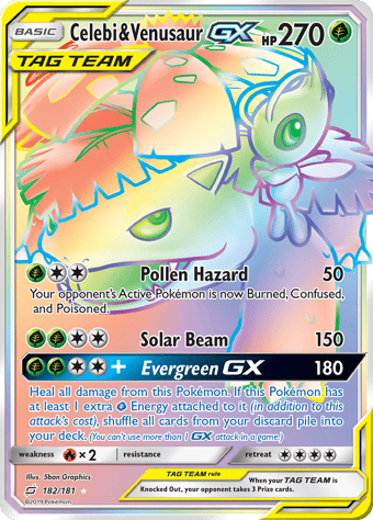 Celebi & Venusaur-GX Team Up Pokemon Card