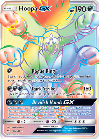 Hoopa-GX Team Up Pokemon Card