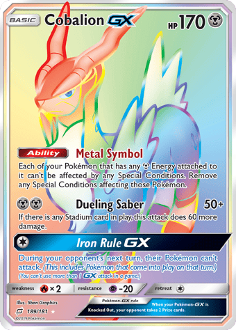 Cobalion-GX Team Up Pokemon Card