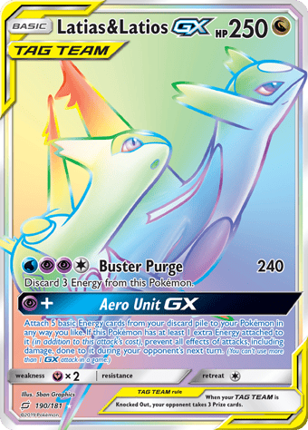 Latias & Latios-GX Team Up Pokemon Card