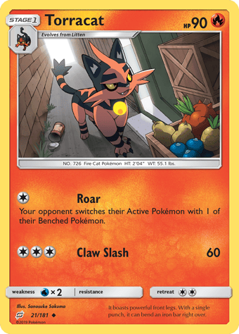 Torracat Team Up Pokemon Card