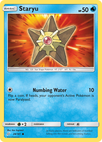 Staryu Team Up Pokemon Card