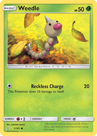 Weedle Team Up Pokemon Card