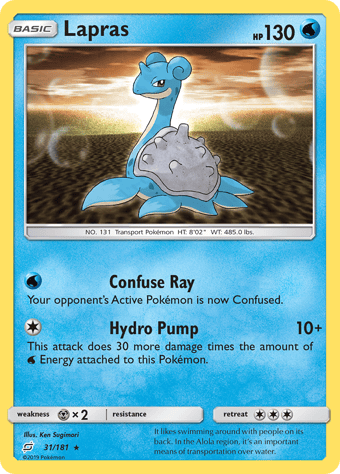 Lapras Team Up Pokemon Card