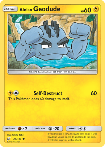 Alolan Geodude Team Up Pokemon Card