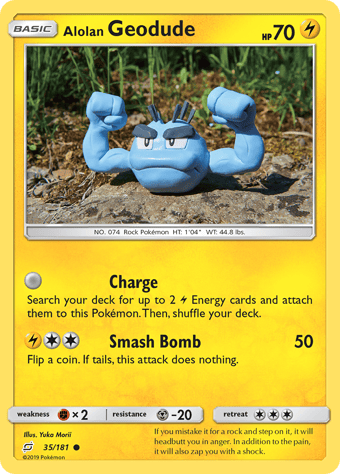 Alolan Geodude Team Up Pokemon Card