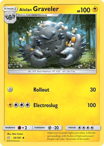 Alolan Graveler Team Up Pokemon Card