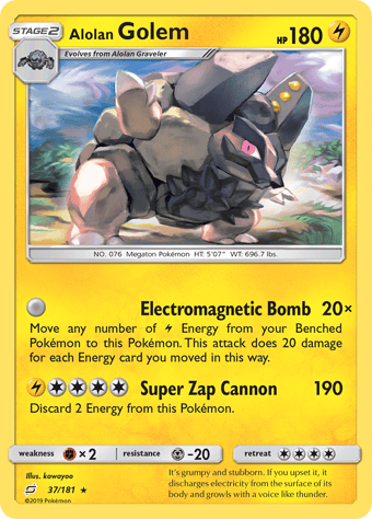 Alolan Golem Team Up Pokemon Card