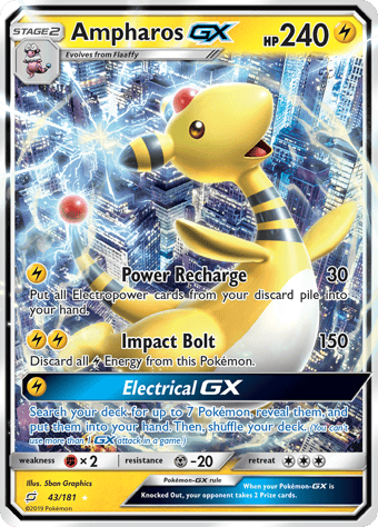 Ampharos-GX Team Up Pokemon Card