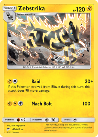 Zebstrika Team Up Pokemon Card