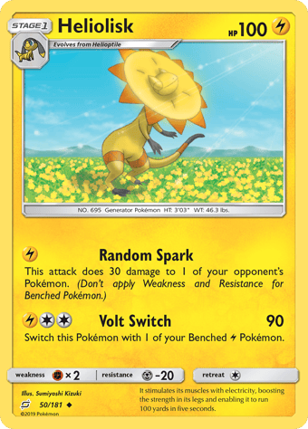 Heliolisk Team Up Pokemon Card