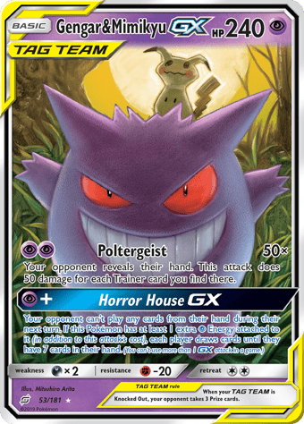 Gengar & Mimikyu-GX Team Up Pokemon Card