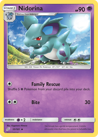 Nidorina Team Up Pokemon Card