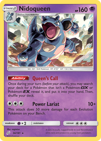 Nidoqueen Team Up Pokemon Card