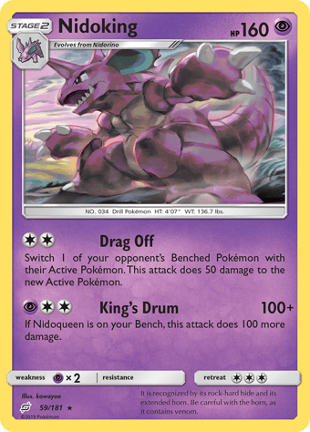 Nidoking Team Up Pokemon Card