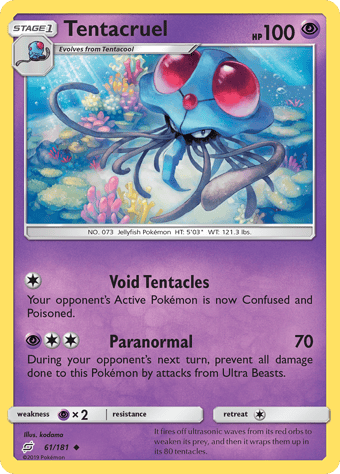 Tentacruel Team Up Pokemon Card