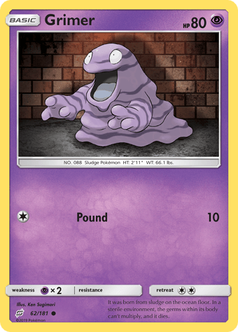 Grimer Team Up Pokemon Card