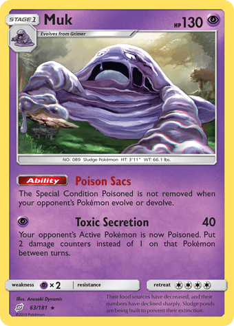 Muk Team Up Pokemon Card