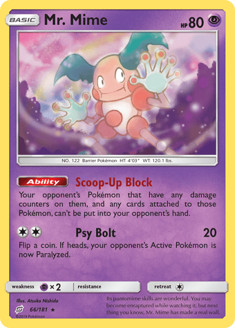 Mr. Mime Team Up Pokemon Card