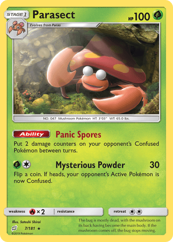 Parasect Team Up Pokemon Card