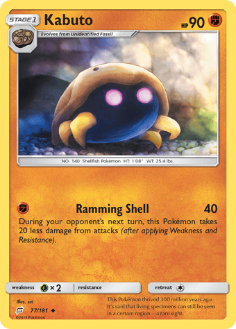 Kabuto Team Up Pokemon Card