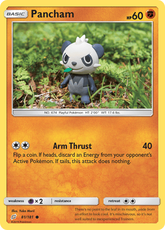 Pancham Team Up Pokemon Card