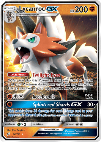 Lycanroc-GX Team Up Pokemon Card